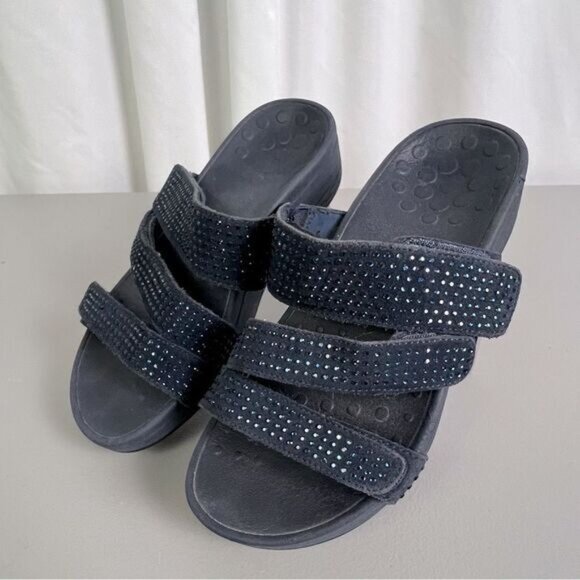 VIONIC WOMENS BLUE SANDALS SIZE 7 WITH BLUE GLITTER - Picture 3 of 7